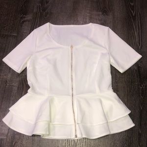 White zipper blouse